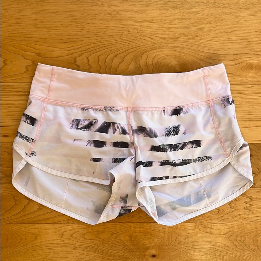 Pink lululemon speed up shorts size 6